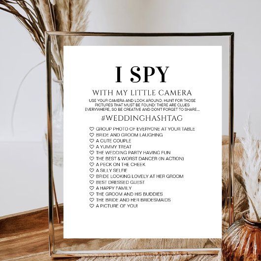 I SPY Wedding Game Minimalistisch Empfang Duschspa Einladung