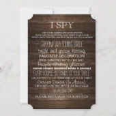 I Spy Wedding Game Wood Rustic Fotografy Einladung (Vorderseite)