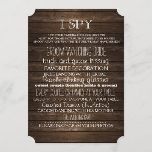 I Spy Wedding Game Wood Rustic Fotografy Einladung