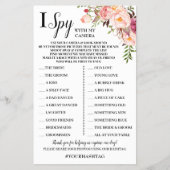 I Spy Wedding Reception Pink Blume Game Card Flyer (Vorne)