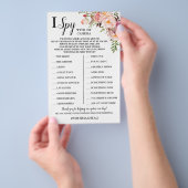 I Spy Wedding Reception Pink Blume Game Card Flyer (Handgriff)