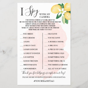 I Spy Wedding Reception Shower Lemons Game Card Fl Flyer