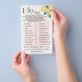 I Spy Wedding Reception Shower Lemons Game Card Fl Flyer (Handgriff)