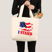 I STAND American Flag Jumbo Stoffbeutel (Vorderseite (Produkt))