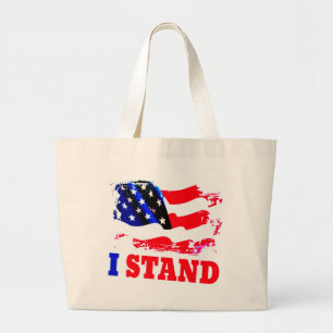 I STAND American Flag Jumbo Stoffbeutel