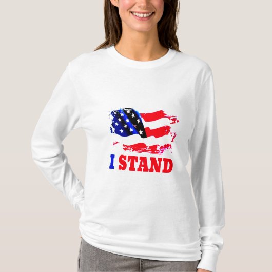 I STAND American Flag T-Shirt (Vorderseite)