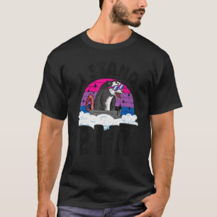 I Stand Bi it Opossum Bisexuelle Flagge Regenbogen T-Shirt