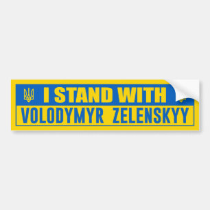 i Stand mit Volodymyr Zelenskyy Unterstützung ukra Autoaufkleber
