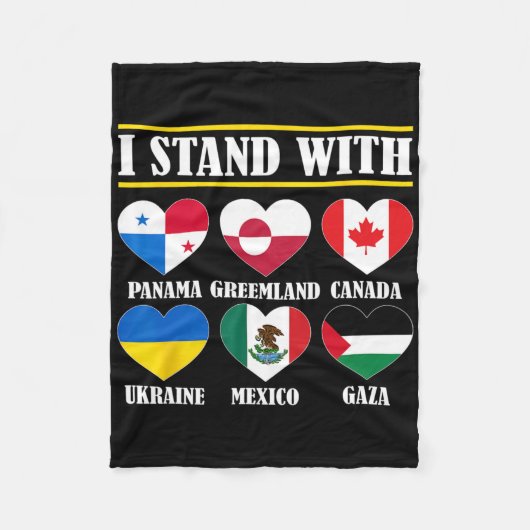 I Stand With Canada Greenland Mexico Panama Gaza U Fleecedecke (Vorderseite)