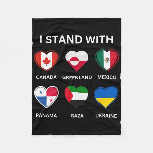 I Stand With Canada Greenland Mexico Panama Gaza U Fleecedecke (Vorderseite)