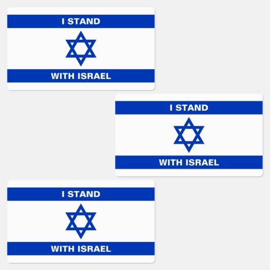 I stand with Israel custom Israel flag rectangular Etiketten (Gruppe)