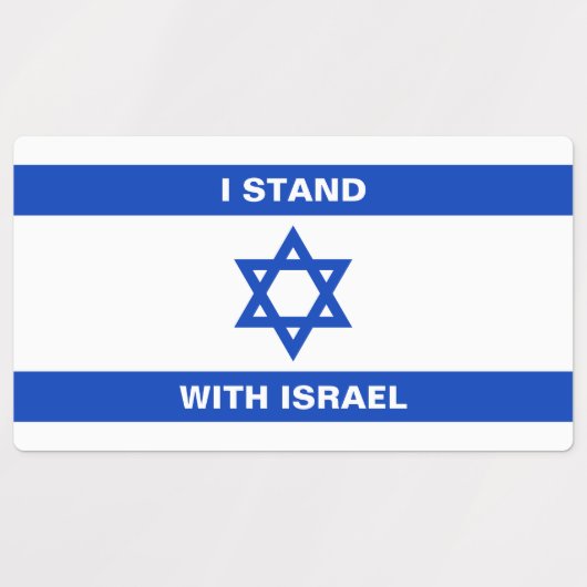 I stand with Israel custom Israel flag rectangular Etiketten (Design 2)