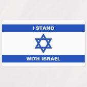 I stand with Israel custom Israel flag rectangular Etiketten (Design 1)