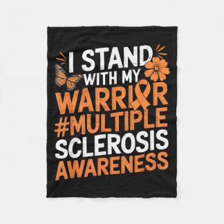 I Stand With My Warrior Multiple Sclerosis Awarene Fleecedecke