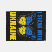 I Stand With Ukraine Butterfly Ukrainian Flag Fleecedecke (Vorderseite (Horizontal))