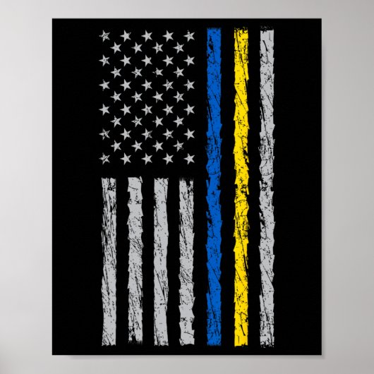 I Stand With Ukraine Flag Usa - Us Flag Support Uk Poster (Vorne)
