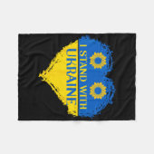 I Stand With Ukraine Heart Flag Support Sunflowers Fleecedecke (Vorderseite (Horizontal))