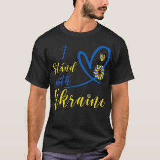 I Stand With Ukraine Shirt Heart Sunflower Flag Sy