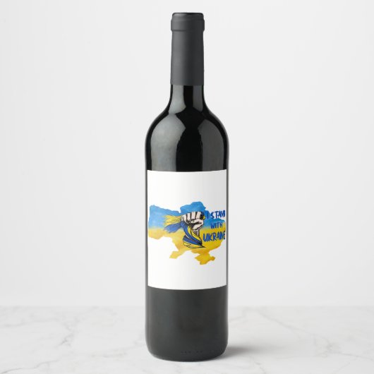 I stand with Ukraine slogan Weinetikett (Vorderseite)