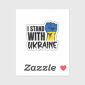 I Stand With Ukraine | Solidarity | Ukraine Flag Aufkleber (Blatt)