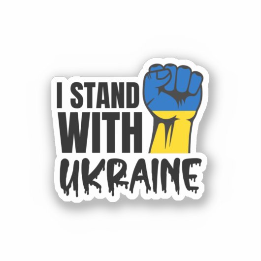 I Stand With Ukraine | Solidarity | Ukraine Flag Aufkleber (Vorderseite)