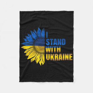 I Stand With Ukraine Sunflower Support Ukrainian F Fleecedecke