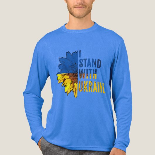 I stand with Ukraine. Sunflower symbol of Peace. Tri-Blend Shirt (Vorderseite)
