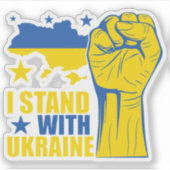 I stand with Ukraine. Support Ukraine. Aufkleber (Vorderseite)