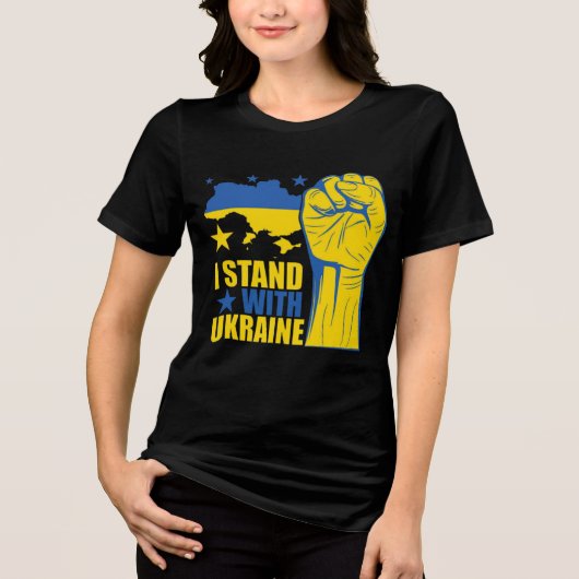 I stand with Ukraine. Support Ukraine. Tri-Blend S Shirt (Vorderseite)