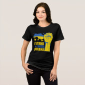 I stand with Ukraine. Support Ukraine. Tri-Blend S Shirt (Vorderseite voll)
