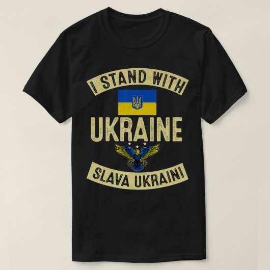 I Stand With Ukraine Support Ukraine Ukrainian T-Shirt (Design vorne)