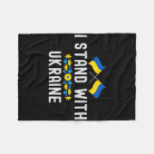 I Stand With Ukraine Supporters Sunflower Ukrainia Fleecedecke (Vorderseite (Horizontal))