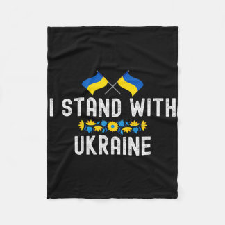 I Stand With Ukraine Supporters Sunflower Ukrainia Fleecedecke