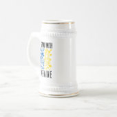 I stand with Ukraine. Trident of Ukraine. Bierglas (Vorderseite Links)
