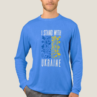 I stand with Ukraine. Trident of Ukraine. Tri-Blend Shirt