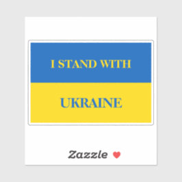 I stand with Ukraine. Ukrainian flag.  Aufkleber