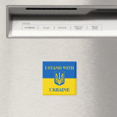 I Stand With Ukraine. Ukrainian Flag & Trident. Magnet (In Situ (Geschirrspüler))