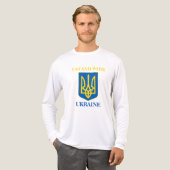 I Stand With Ukraine & Ukrainian Flag & Trident Tri-Blend Shirt (Vorderseite komplett)