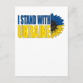 I Stand With Ukraine With Sunflower, Ukraine Pride Postkarte (Vorderseite)