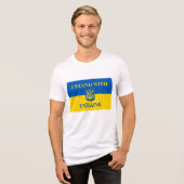 I STAND WUTH UKRAINE. Ukrainian flag.Coat of Arms Tri-Blend Shirt (Vorderseite voll)
