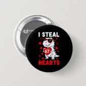 I Steal 67 Hearts Funny 67 Valentine Dinosaur Men  Button (Vorne & Hinten)