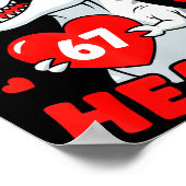 I Steal 67 Hearts Funny 67 Valentine Dinosaur Men  Poster (Ecke)