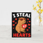 I Steal 67 Hearts Valentine’s Day 67 Meme 6 7 Capy Karte (Gelbe Blume)