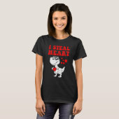 I Steal Hearts Dinosaur Dino Rex Valentines Day Bo T-Shirt (Vorne ganz)
