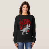 I Steal Hearts Dinosaur T Rex Cute Baby Boys Valen Sweatshirt (Vorne ganz)