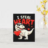 I Steal Hearts Dinosaur Valentines For Boys Girls Karte (Gelbe Blume)