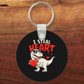 I Steal Hearts Dinosaur Valentines For Boys Girls  Schlüsselanhänger (Vorderseite)