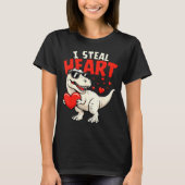 I Steal Hearts Dinosaur Valentines For Boys Girls  T-Shirt (Vorderseite)