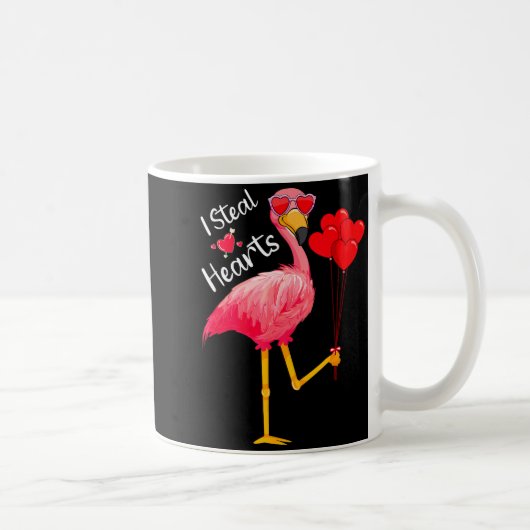 I Steal Hearts Funny Flamingo Lover Valentine's Da Kaffeetasse (Rechts)