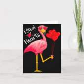 I Steal Hearts Funny Flamingo Lover Valentine's Da Karte (Vorderseite)